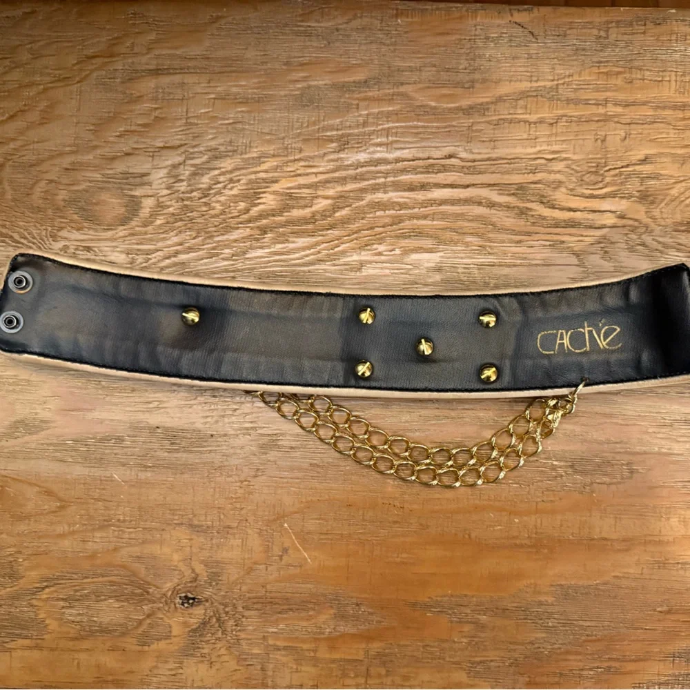 VTG Cache Gold Tan Chain Accent Belt Equestrian